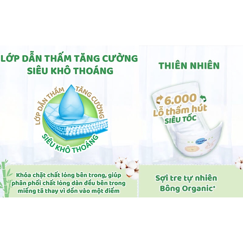 Tã/bỉm Quần/Dán Molfix thiên nhiên bông Organic tự nhiên size XXL56 tặng 8 ( 15-25kg )