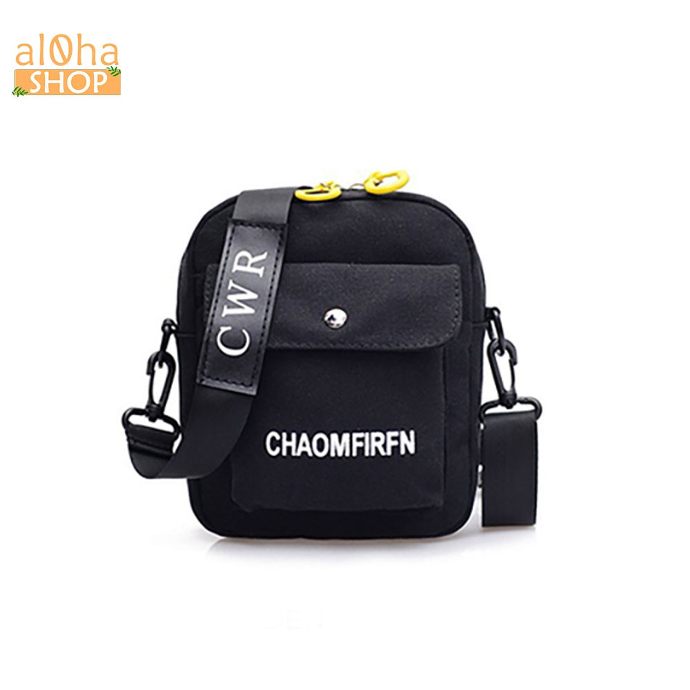 Túi đeo chéo vải bố canvas T0149 nữ in chữ CHAOMFIRFN mềm, đẹp phong cách trẻ trung, cá tính