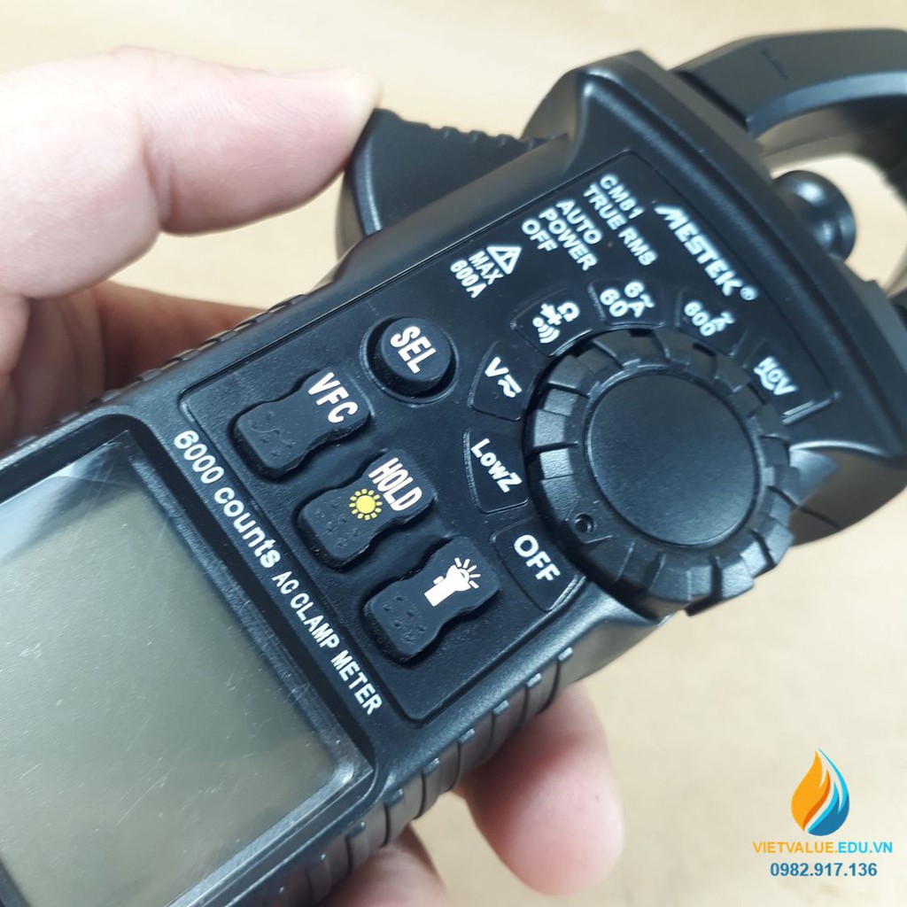 Đồng hồ vạn năng cầm tay dạng kẹp model CM80, hiển thị LCD, đo điện áp, điện trở, cường độ