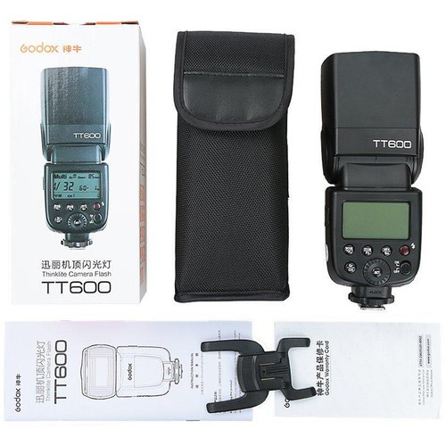 Đèn Flash Godox TT600 cho Canon, Nikon, Sony, Pentax  - Kèm 4 Pin Eneloop và 1 Sạc Sanyo - Tặng kèm tản sáng Omni bouce