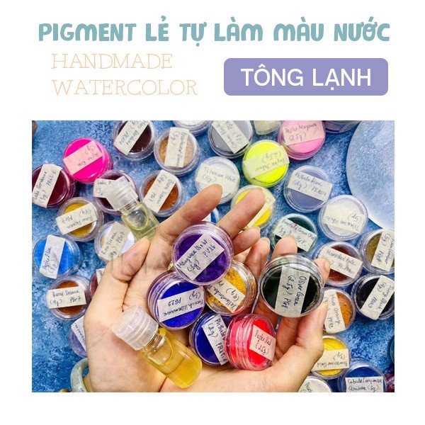 (Tông lạnh) Pigment tự làm màu nước