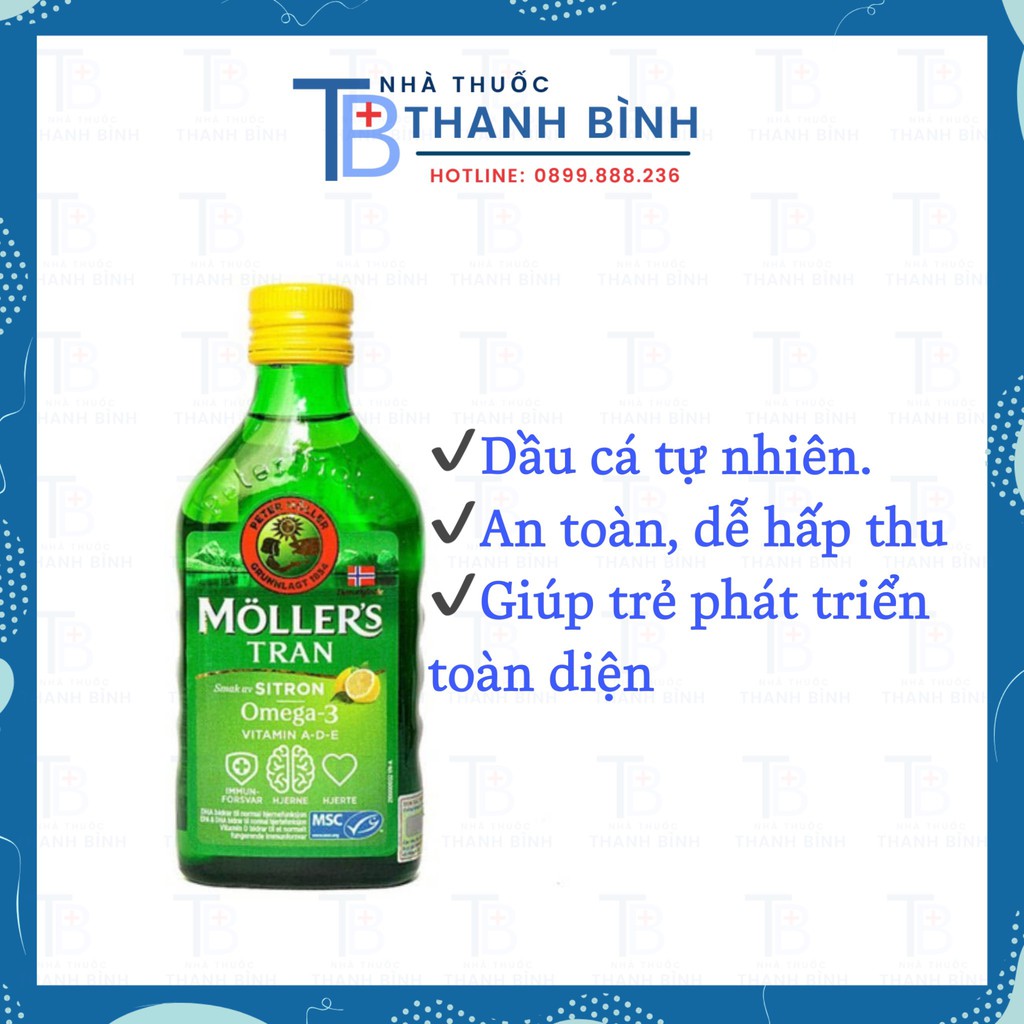 MOLLER'S TRAN Dầu Gan Cá Tuyết Chai 250ml Giúp Bổ Sung Omega 3 - DHA