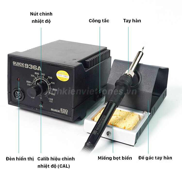 Máy hàn Quick 936A chính hãng - máy hàn thiếc chỉnh nhiệt