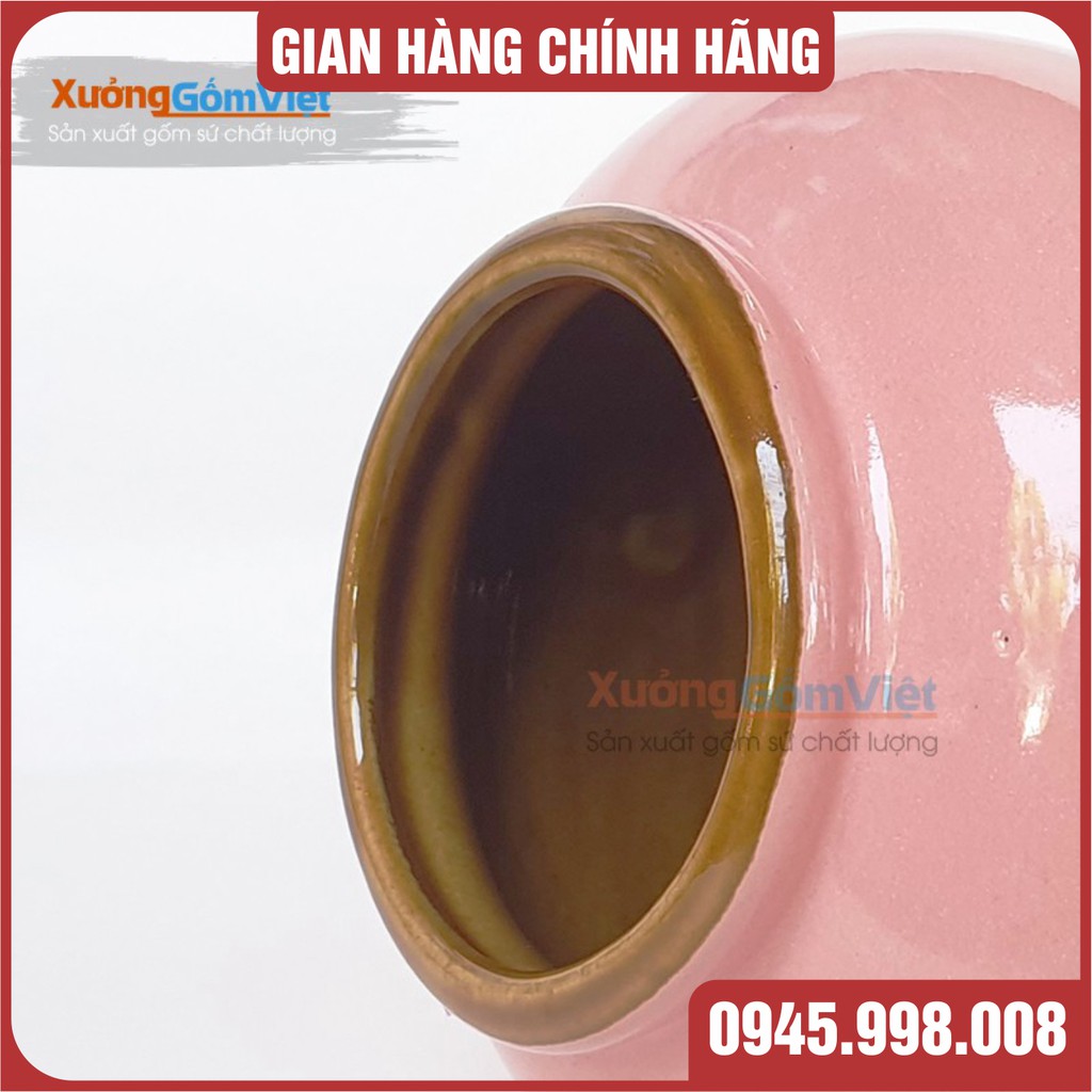 Lu uống bia kiểu mới - sáng tạo mới của gốm Bát Tràng-hàng vuốt tay dung tích 400ml - MÀU HỒNG PHẤN - XƯỞNG GỐM VIỆT