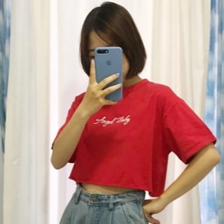 Usthebasic - Áo Croptop Angel Baby