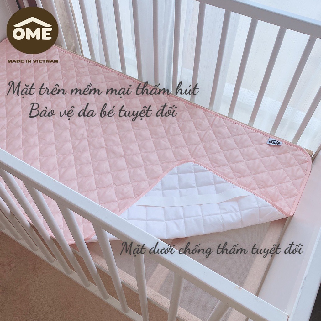 Toper Lót Chống Thấm Bảo Vệ Đệm Mặt Cotton Cao Cấp Ome Chống Nóng Cho Bé *Chống Thấm* *Bảo Vệ Đệm* Cao Cấp |Chính Hãng|