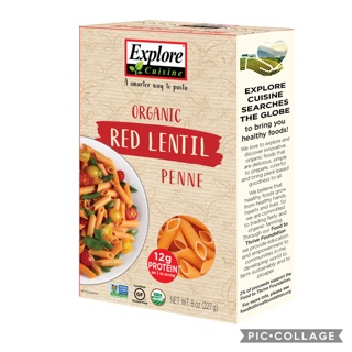 [EXPLORE CUISINE] NUI ỐNG ĐẬU LĂNG ĐỎ HỮU CƠ (250g) - Organic Red Lentil Penne