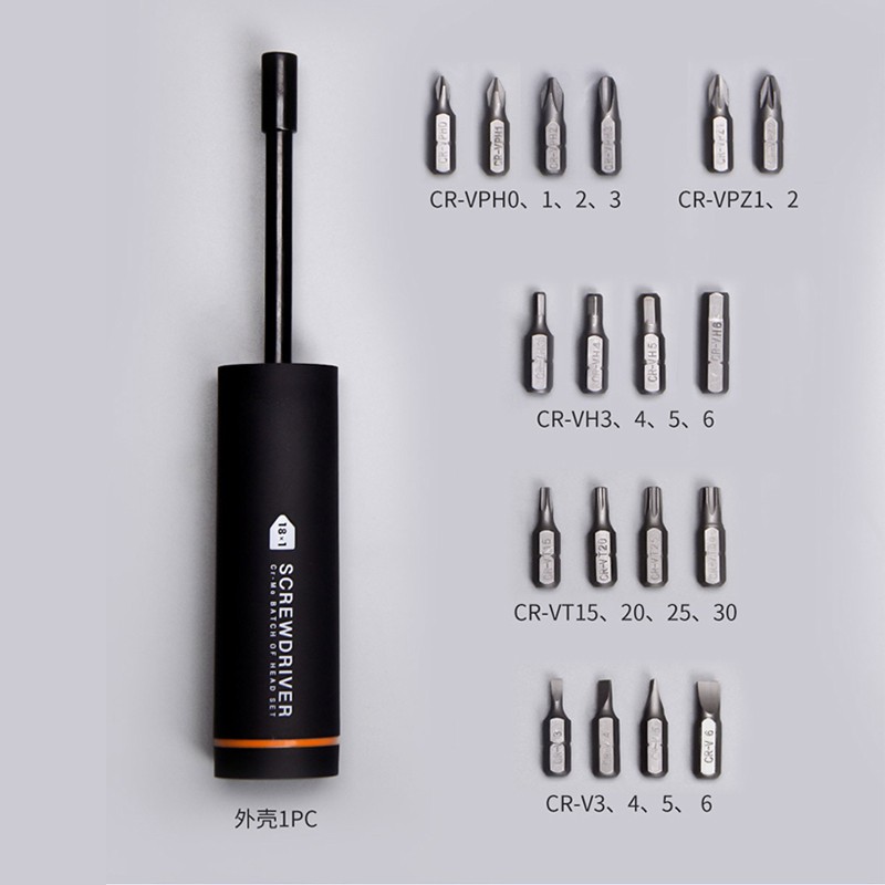 Tuốc nơ vít đa năng 18 trong 1 Xiaomi Screwdriver. Bộ tô vít đa năng sẵn 18 đầu vít tích hợp.