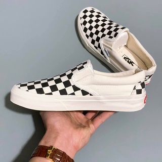 Giày vans caro slip on, giày nam nữ không dây kẻ ô đen trắng g07