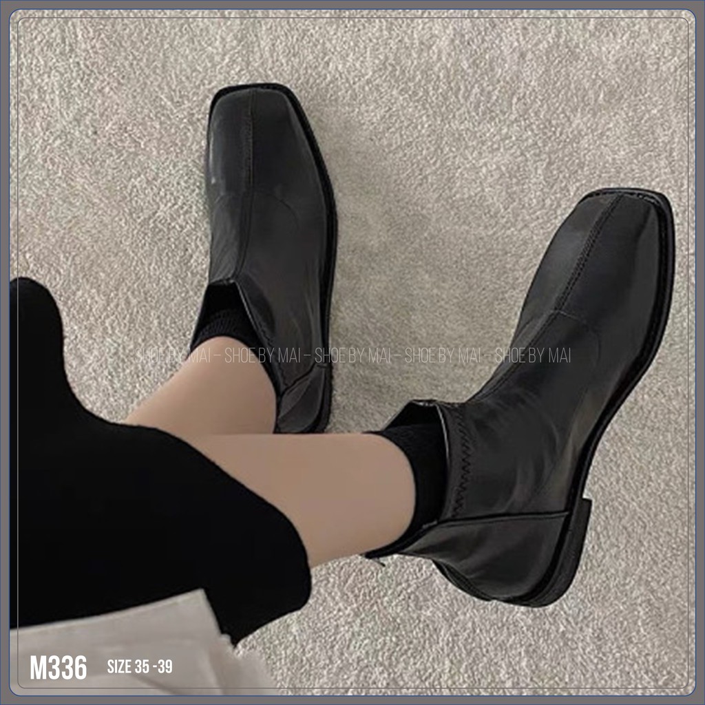 Giày boot nữ cao gót phong cách Hàn Quốc M336 SHOEBYMAI