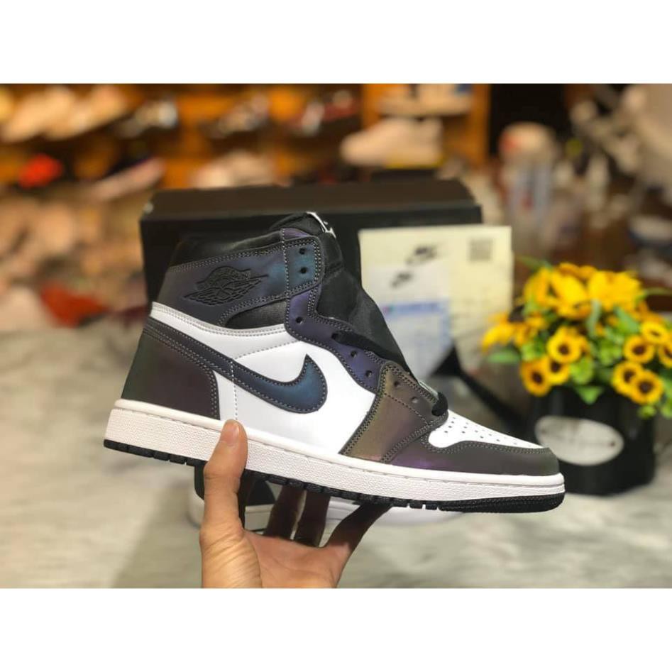 ✅ Giày thể thao sneaker nam nữ jordan 1 high cổ cao màu đen trắng phản quang đế trắng ✅ | BigBuy360 - bigbuy360.vn