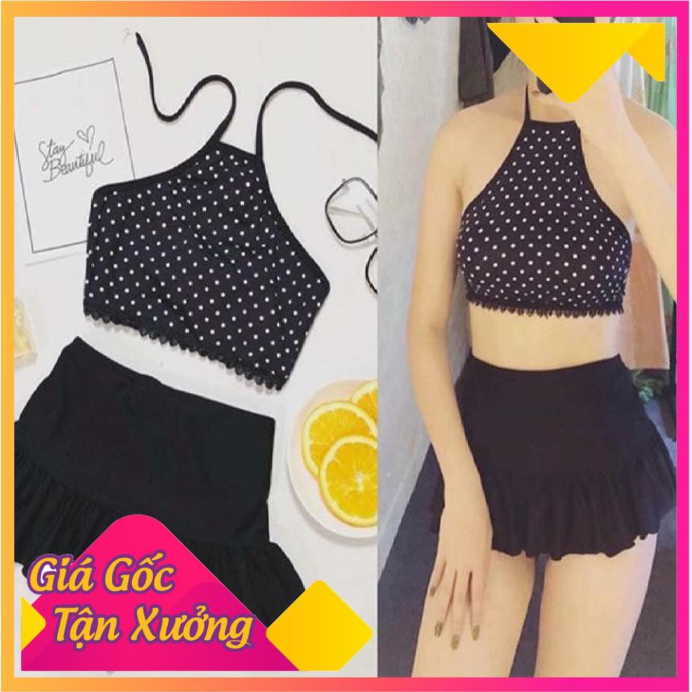 Váy đuôi cá đi bơi cho nữ, bIkini đi biển màu đen BIkini191 new