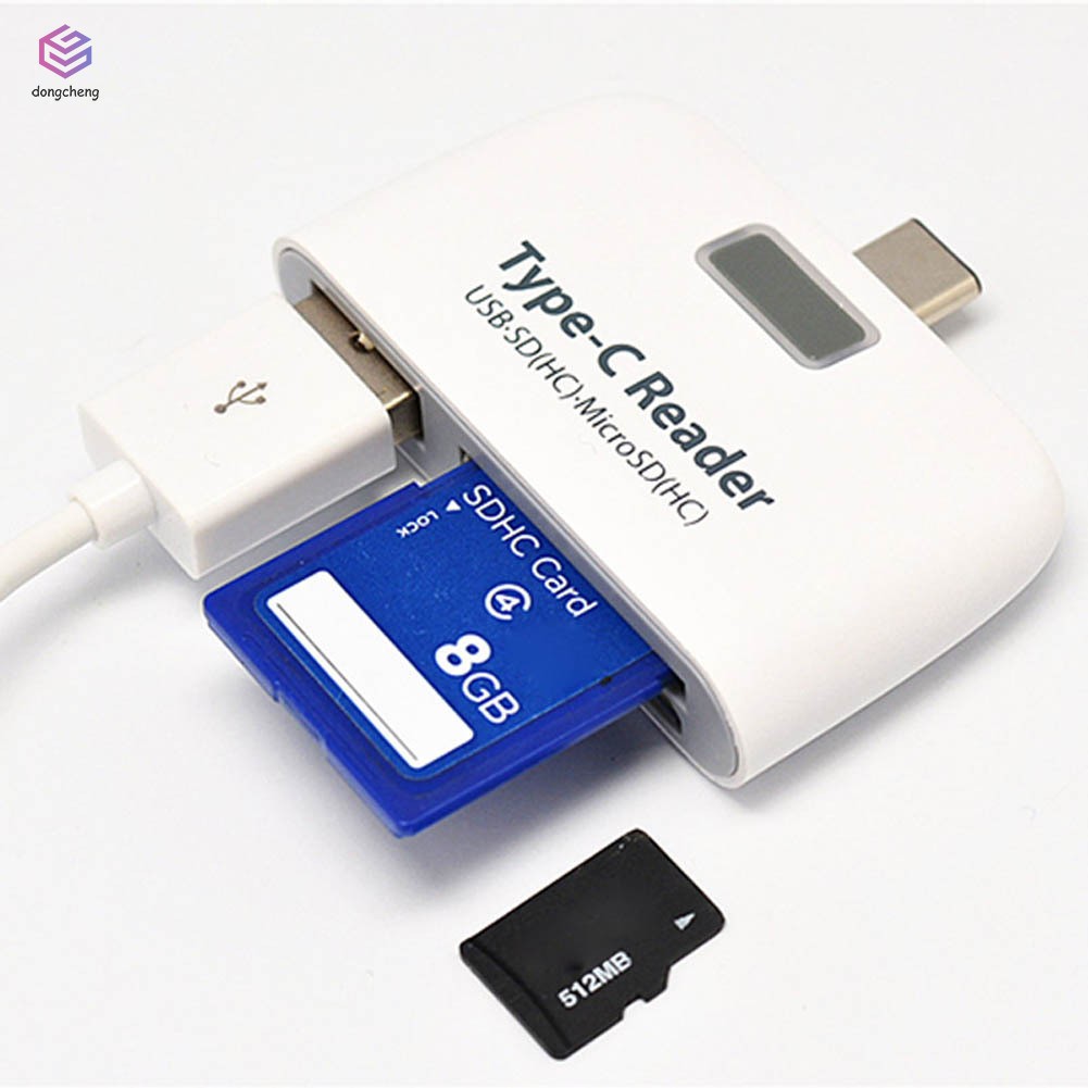 Đầu đọc thẻ nhớ 4 trong 1 OTG TF Micro SD có giác cắm USB Type-C dùng cho Macbook/điện thoại/máy tính bảng | BigBuy360 - bigbuy360.vn