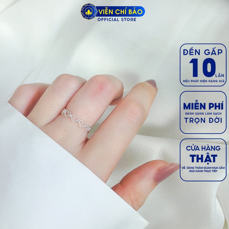 Nhẫn bạc nữ Trái tim Empty Hearts chất liệu bạc 925 thời trang phụ kiện trang sức Viễn Chí Bảo N400786
