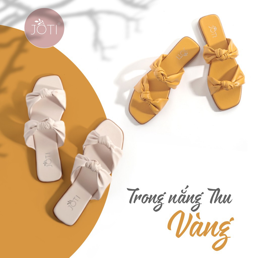 Dép Thời Trang Nữ JOTI Claire 3254VN0 - Mũi Vuông Hở Gót Đế Thấp Cao Bệt Da Mờ - Mang Du Lịch Dạo Phố