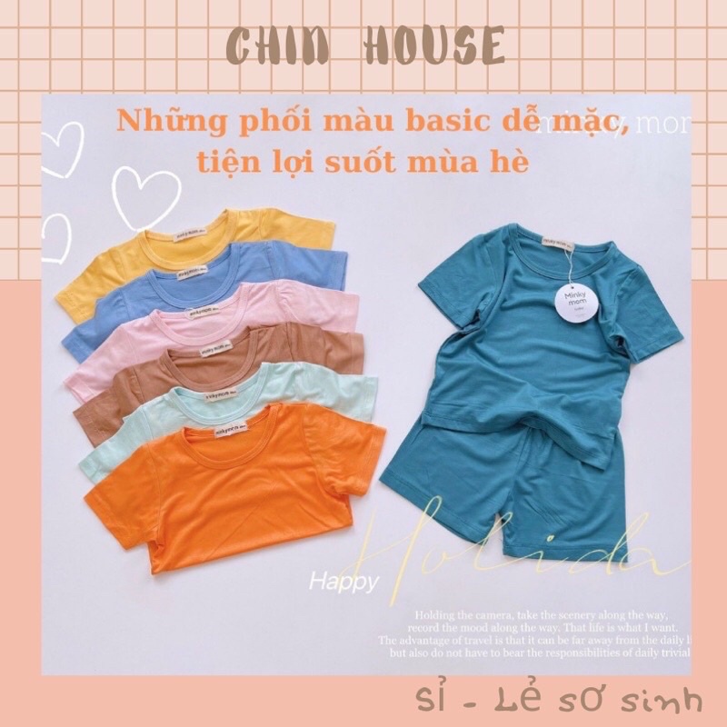 BỘ CỘC TAY THUN LẠNH MINKYMOM MÀU TRƠN TÚI ZIP XỊN SÒ, SIÊU THOÁNG MÁT CHO BÉ (sỉ inbox)