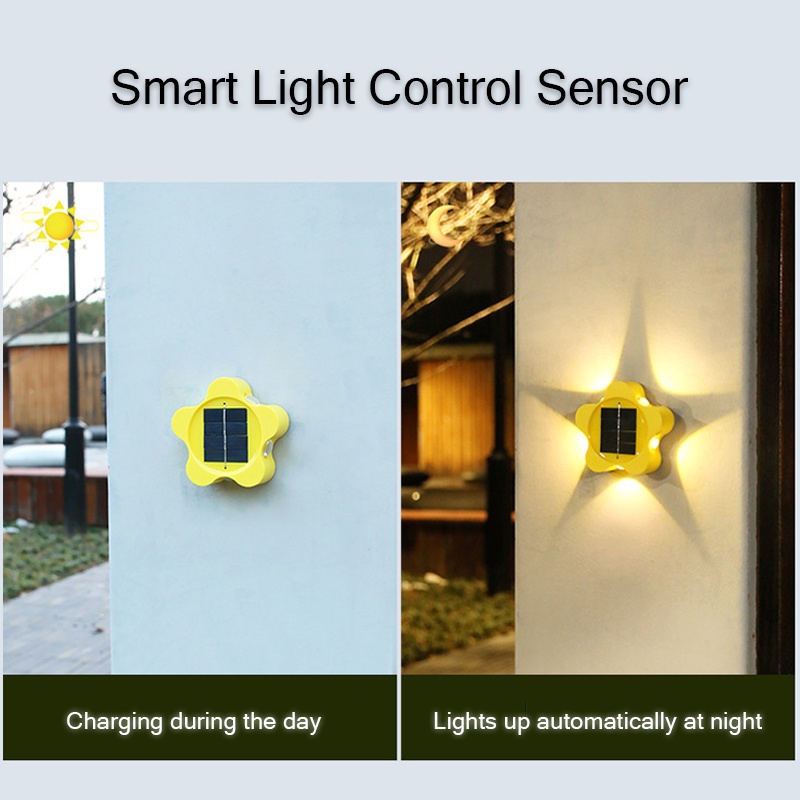 Đèn LED Năng Lượng Mặt Trời Chống Thấm Nước Hình Hoa Mận Trang Trí Cầu Thang Sân Vườn