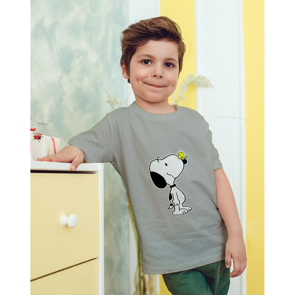 Áo thun Trẻ em in hình Windsor hôn Snoopy Cotton Thun - Dẽ Thương