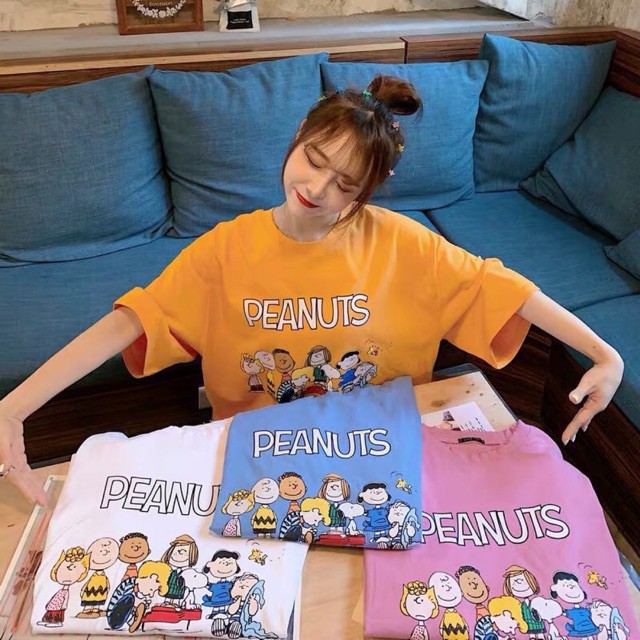 Áo thun tay lỡ phông Unisex nam nữ oversize form rộng ulzzang PEANUTS KOMBOH A24