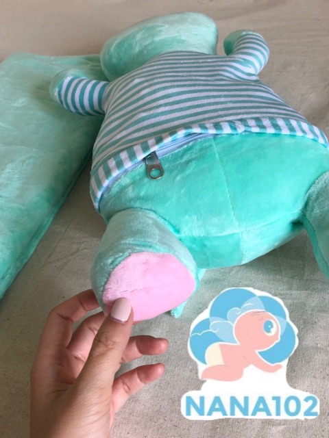 Bộ mền gối Hà Mã , voi, chim cánh cụt, khủng long, chuột Hamster 3 in 1
