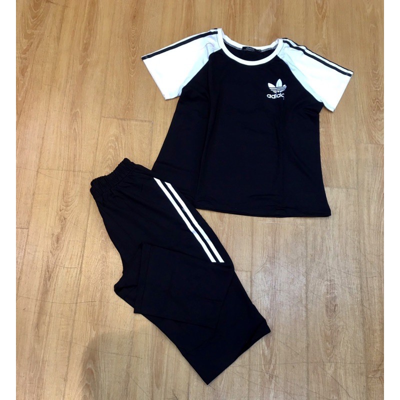 [Chuyên sỉ] Bộ cotton Felice in ADIDAS ngực trái quần lửng[ khách sỉ ib nhận thêm mẫu+báo giá]