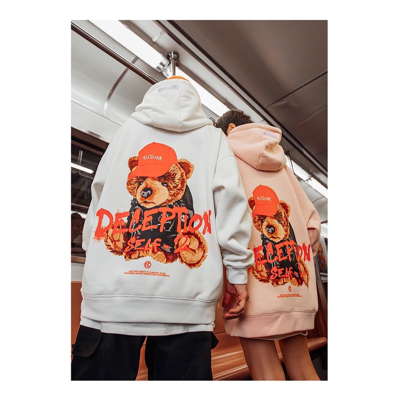 Áo hoodie form rộng deception chất nỉ bông mũ dày 2 lớp | BigBuy360 - bigbuy360.vn