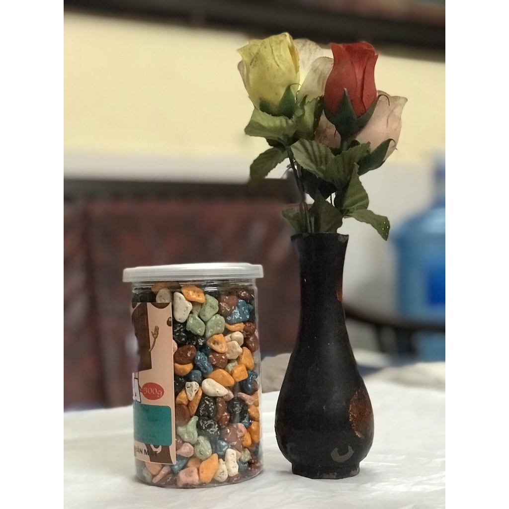 Kẹo sỏi đá nhân Socola hộp 300g shop 3AE đồ ăn vặt ngon bổ rẻ Hà Nội