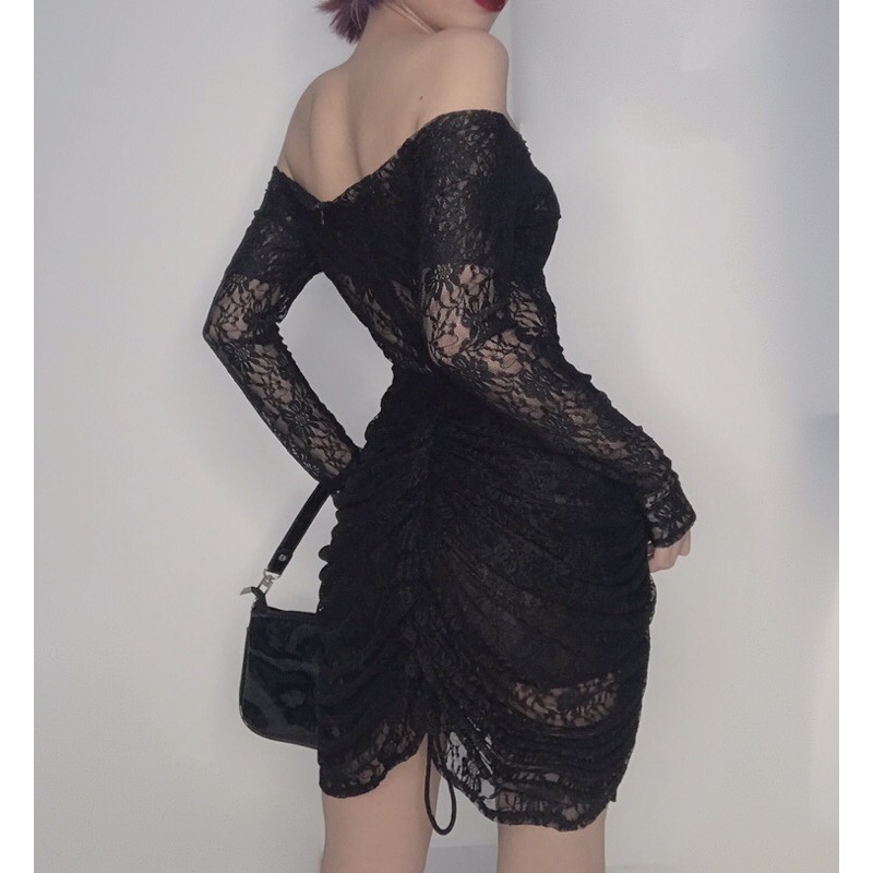 đầm ren,dây rút,tay dài [04]-NINISESI | BigBuy360 - bigbuy360.vn