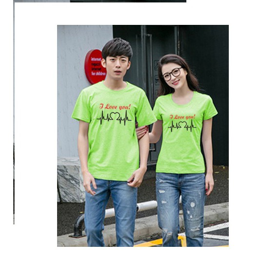 Áo đôi nhịp tim xanh chuối