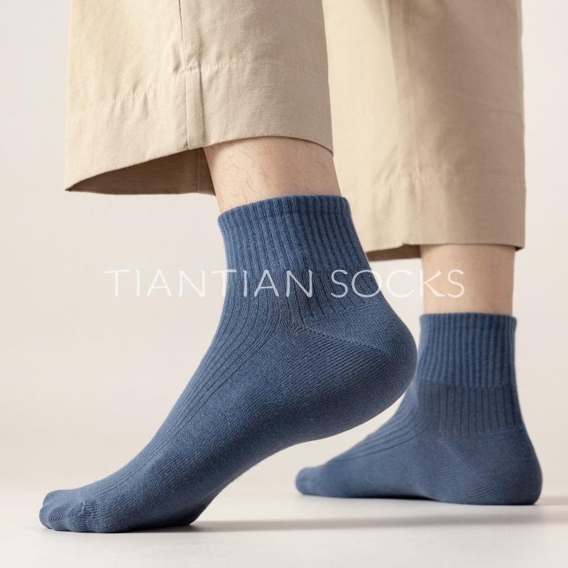 TIAN TIAN T238 Vớ Thể Thao Cotton Trơn Màu Thấm Hút Mồ Hôi Thời Trang Xuân Thu Dành Cho Nam Và Nữ