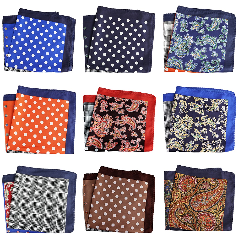 Hot! Khăn Tay Vuông Cỡ Lớn 33X33Cm Họa Tiết Chấm Bi Sang Trọng Cho Nam