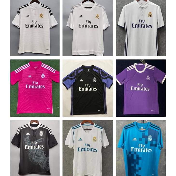 Áo Bóng Đá Câu Lạc Bộ Real Madrid 15-16 16-17 17-18 Phong Cách retro 2014 2015