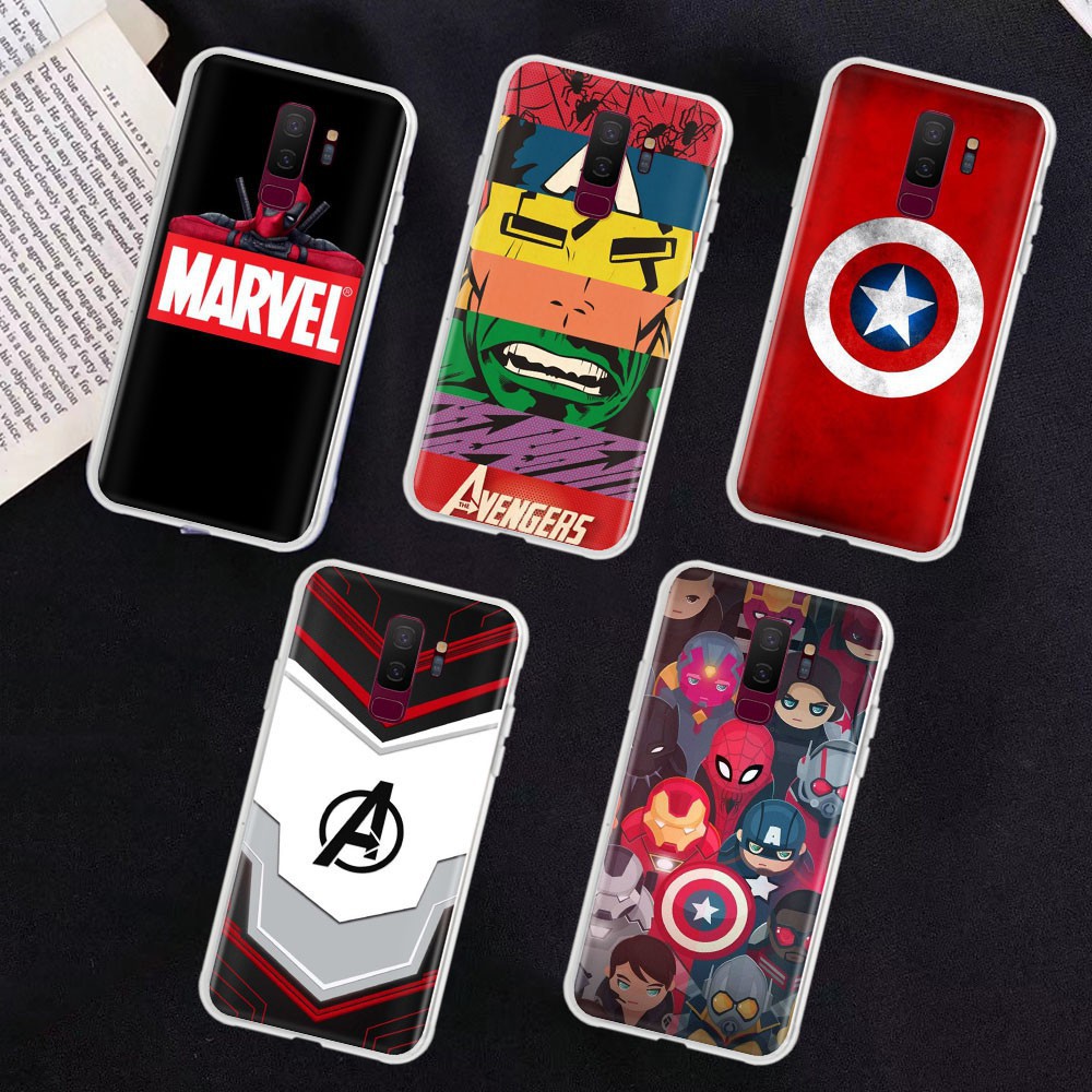 MARVEL Ốp Lưng Trong Suốt Phong Cách Siêu Anh Hùng Cho Samsung Galaxy S6 S7 Edge S8 S9 Plus A9