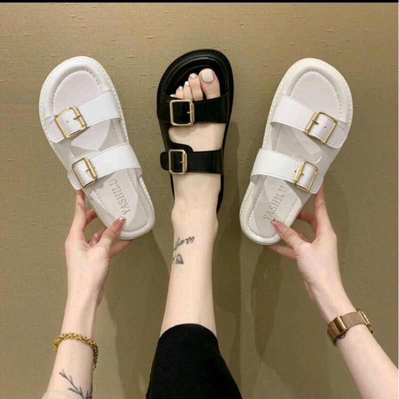 Dép Quai Hậu Dép Sandal Nữ 2 Khuy Đế PU Siêu Nhẹ Cực Êm Da Mềm Kèm Video