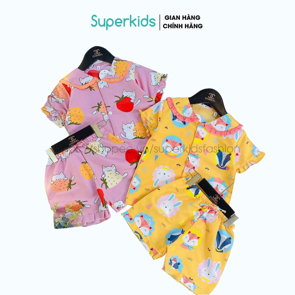 Bộ Pijama Kate thái hoạt tiết hoạt hình cho bé 10-22kg QATE808