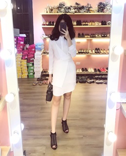 Vay sơ mi cổ tàu