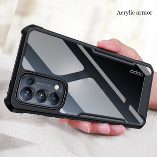 Ốp Điện Thoại Acrylic Cứng Trong Suốt Chống Sốc Bảo Vệ Bốn Góc Cho Oppo Reno 5 4 3 Pro Lite 4f 2f 2z