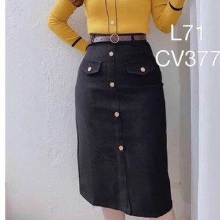 Chân váy dạ kèm đai