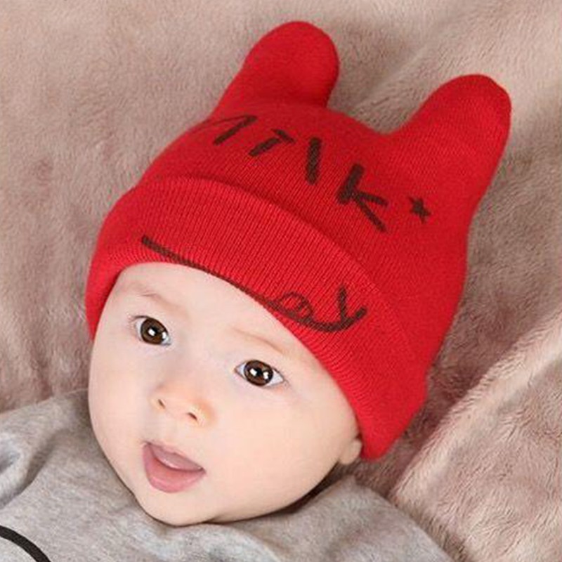 Mũ Trùm Đầu Dệt Kim Hoạ Tiết Hoạt Hình Cho Trẻ Em