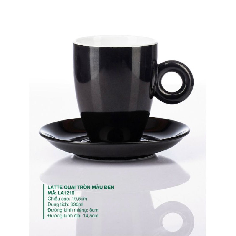 Set cốc ly sứ Latte Cà phê 330ml H10,5 × M8 - Đa dạng màu - Gốm sứ Bát tràng