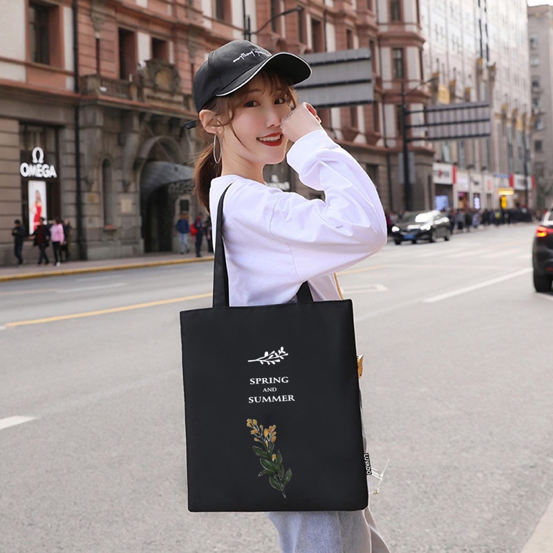 Túi vải bố canvas tote đựng đồ quần áo đeo vai thời trang nhỏ giá rẻ LUVADO TX769