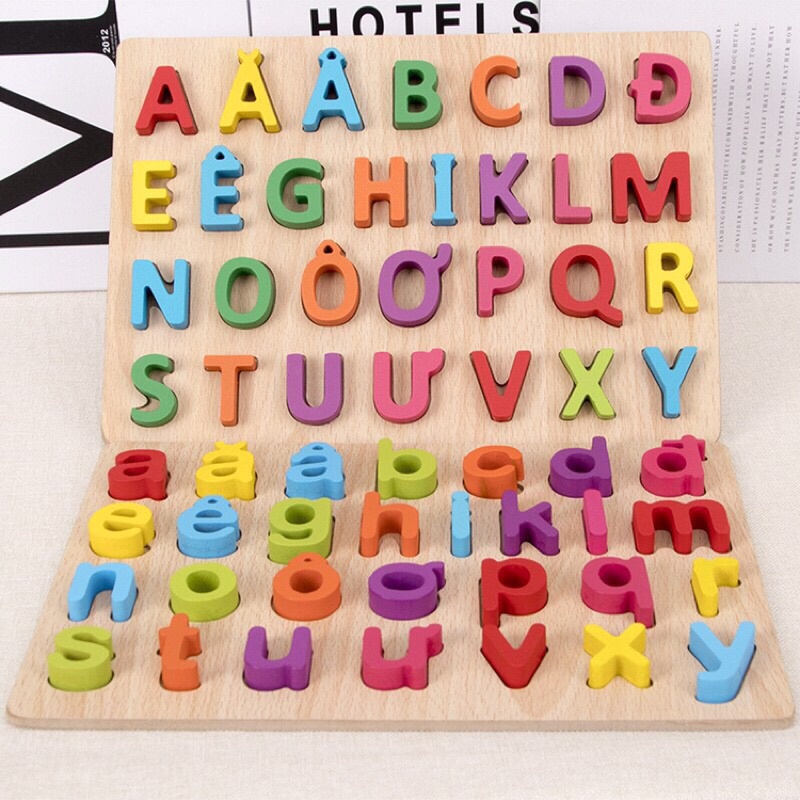 Đồ chơi Bảng chữ cái bằng gỗ nổi cho bé Bảng điện tử 9 chủ đề cho bé học tập và khám phá