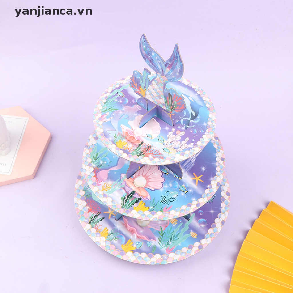 Set chân dựng topper bánh kem sinh nhật nàng tiên cá cho tiệc tắm bé