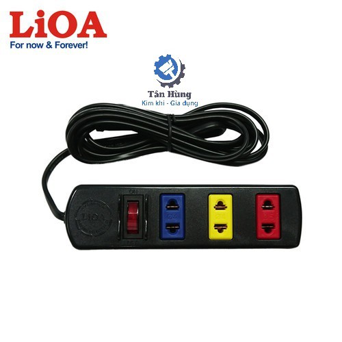 Ổ cắm điện LiOA kéo dài 3 lỗ có công tắc 3TS3 /3TS5  dây dài 3m / 5m