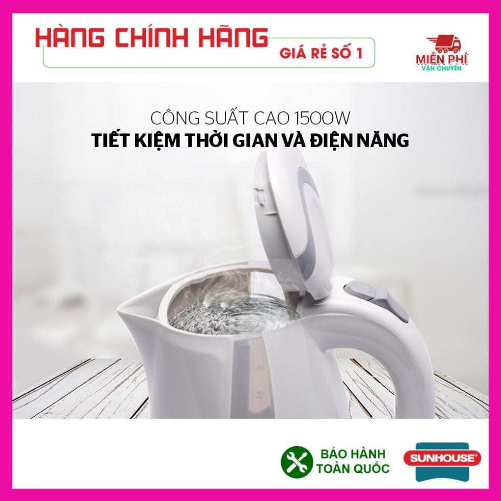 ẤM SIÊU TỐC, BÌNH ĐUN SIÊU TỐC SUNHOUSE SHD1300, 1,8 LÍT, NHỰA CHỊU NHIỆT SIÊU BỀN, BẢO HÀNH TOÀN QUỐC 1 NĂM