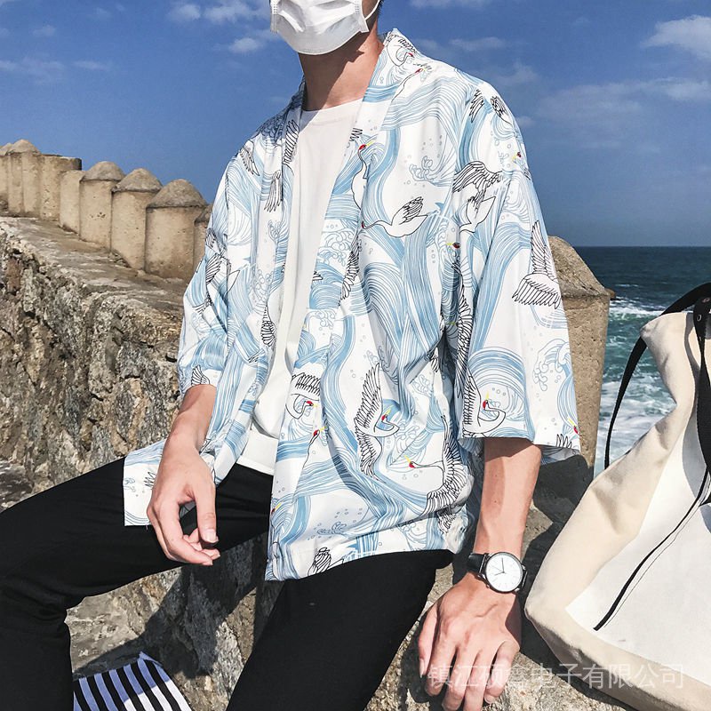 Áo Khoác Kimono Tay Ngắn Chống Nắng Thời Trang Cho Cặp Đôi