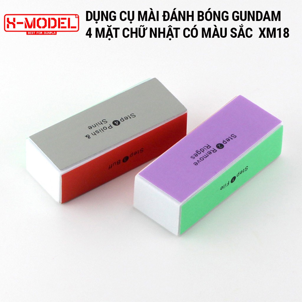 Dùng cụ hỗ trợ mô hình gundam Mài, đánh bóng, chà nhám chuyên dụng mô hinh X- MODEL 4 mặt có màu chất liệu cao cấp XM18