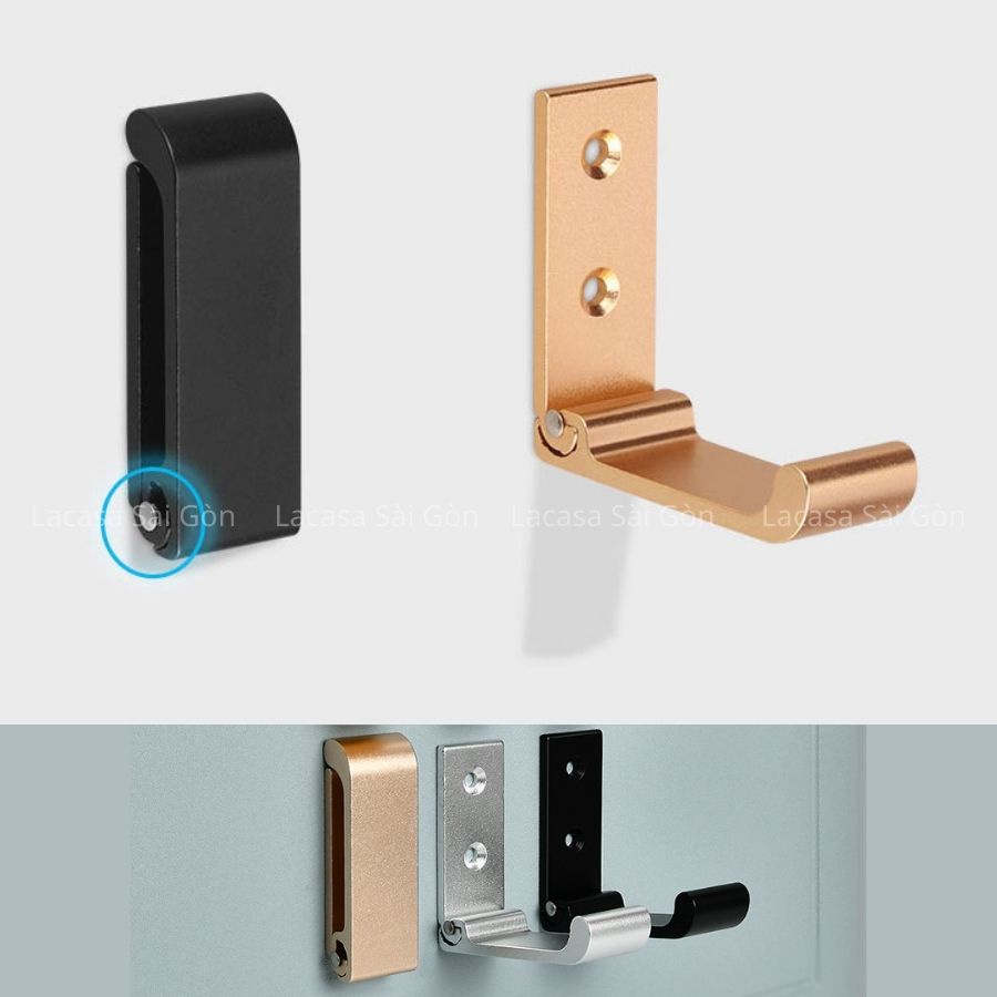 Móc treo đồ đơn gập, gắn tường bằng hợp kim nhôm toàn khối - Single Aluminum Hanger