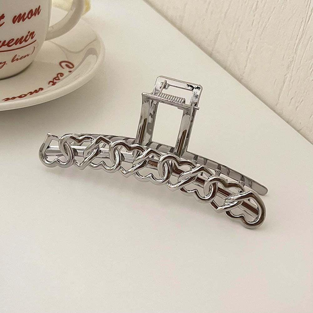 Kẹp Tóc Móng Vuốt Hình Trái Tim Rỗng Phong Cách Vintage Thanh Lịch Dành Cho Nữ Giá Đỡ