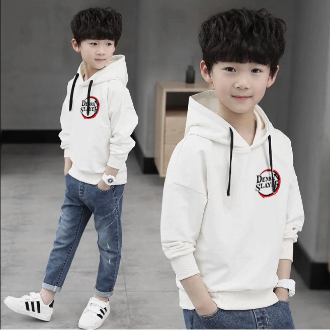 Áo Hoodie Trẻ Em WinBeen In Hình Tanjiro Thanh Gươm Diệt Quỷ Form Rộng Vải Nỉ Dầy Ấm Phong Cách Manga